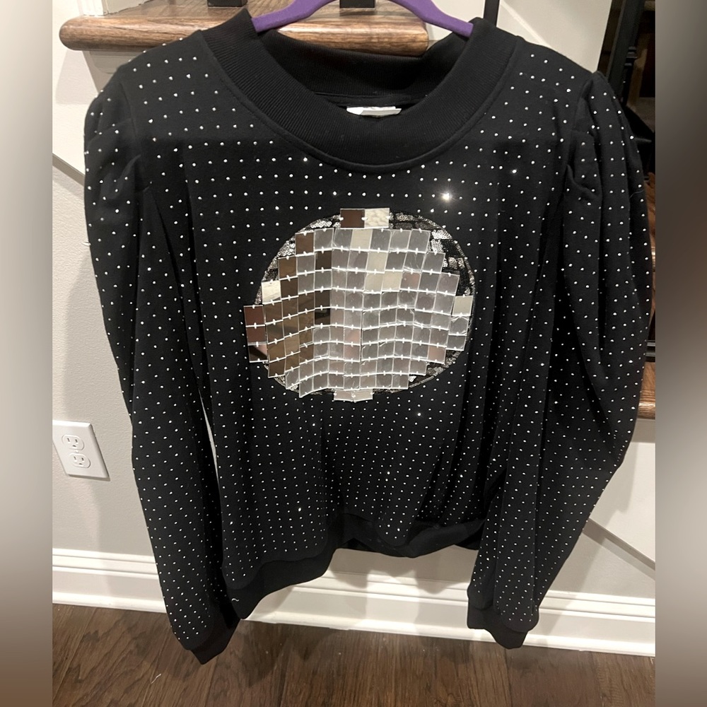 COPY - Queen of sparkles black disco ball sweatshirt
